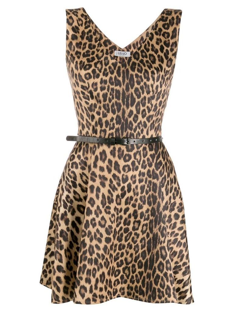 LIU JO leopard print flared dress - NEUTRALS