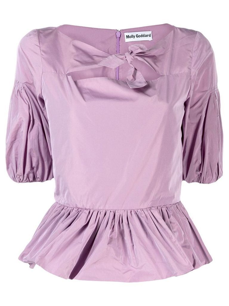 Molly Goddard keyhole ruched blouse - PURPLE