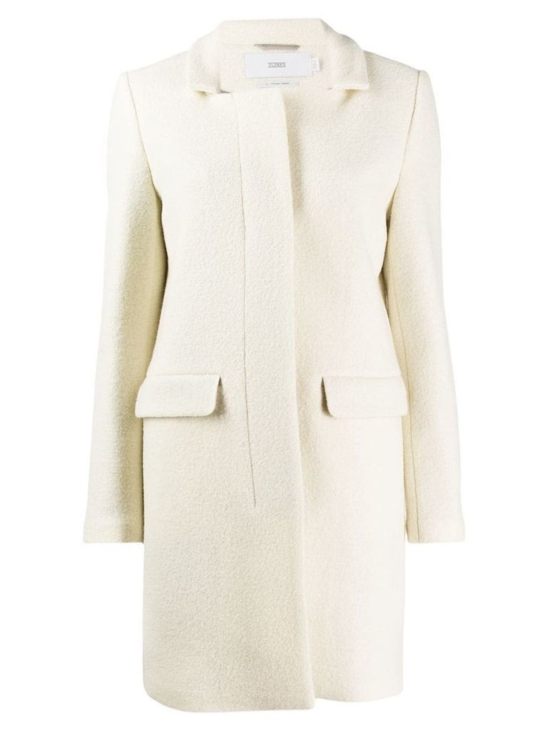 Closed single-breasted fitted coat - NEUTRALS