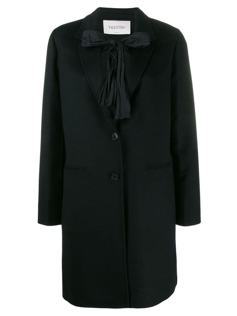 Valentino bow tie embellished coat - Black