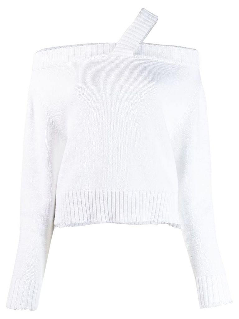 RtA asymmetric fitted sweater - White