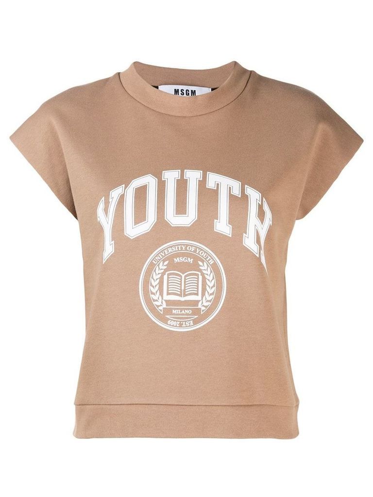 MSGM printed 'youth' T-shirt - NEUTRALS
