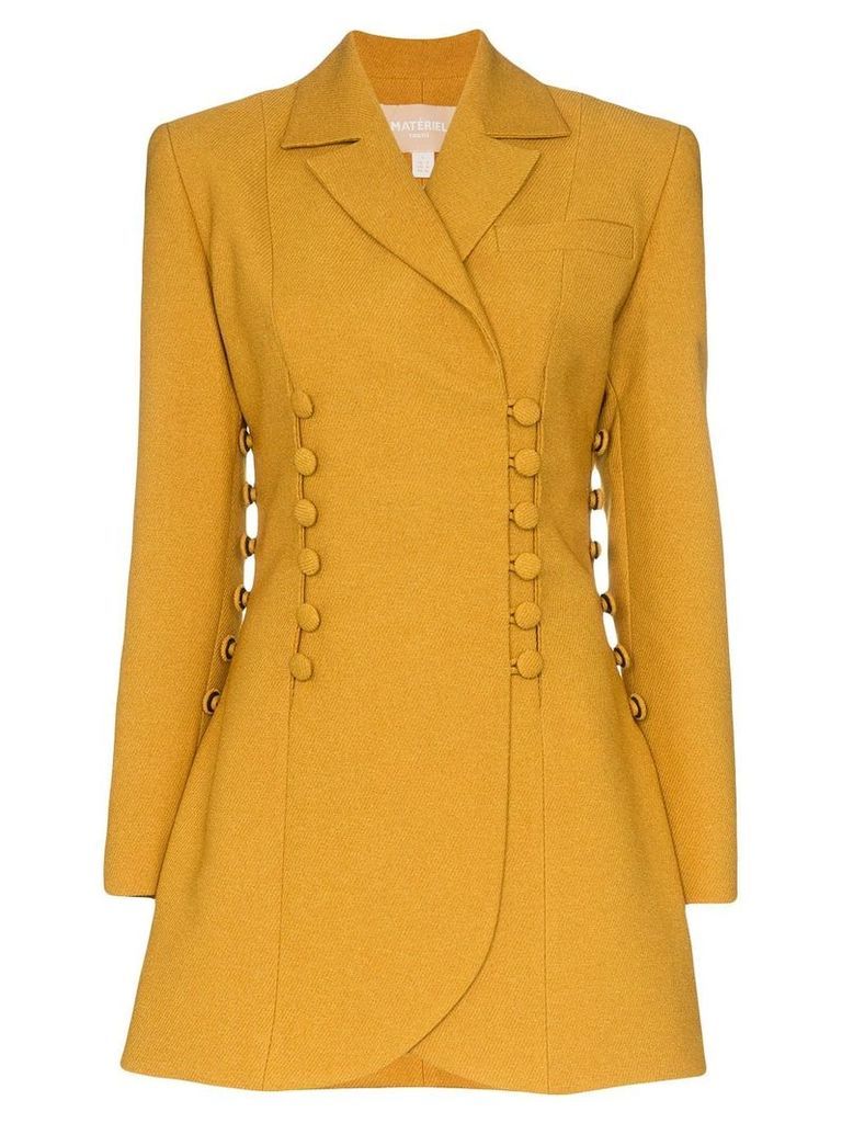 Matériel buttoned long-line blazer - Yellow