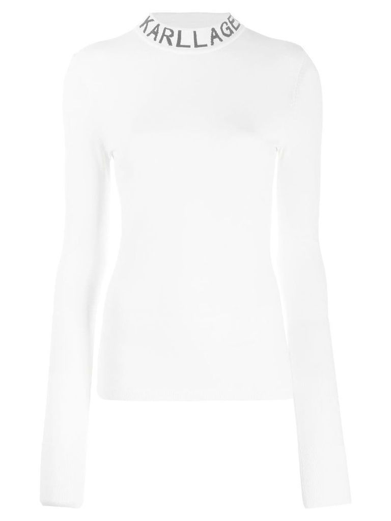 Karl Lagerfeld logo turtleneck jumper - White
