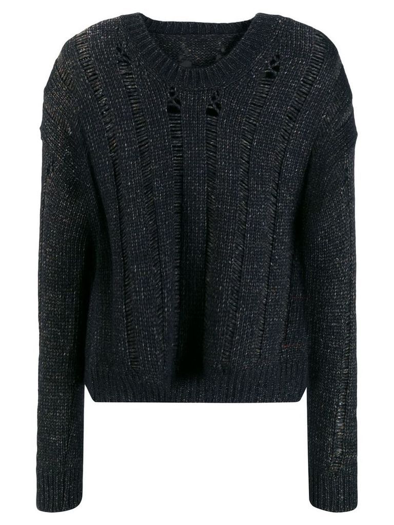 Uma Wang distressed knit sweater - Brown