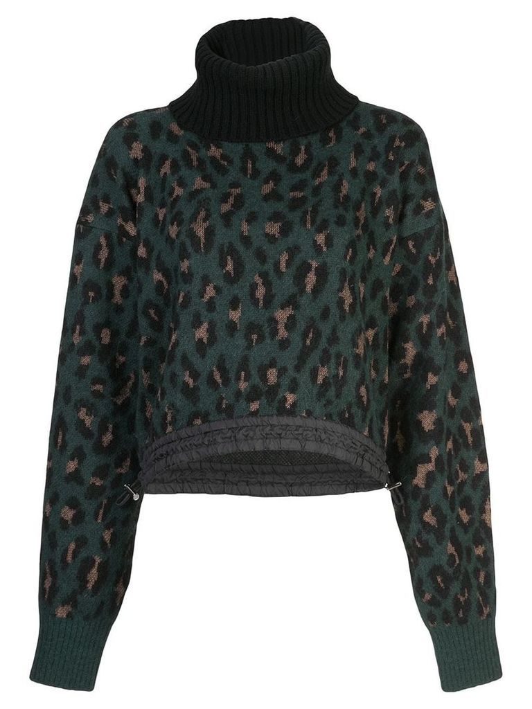 Sacai leopard print jumper - Green