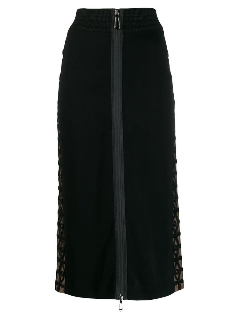 Fendi front zipper fitted skirt - Black