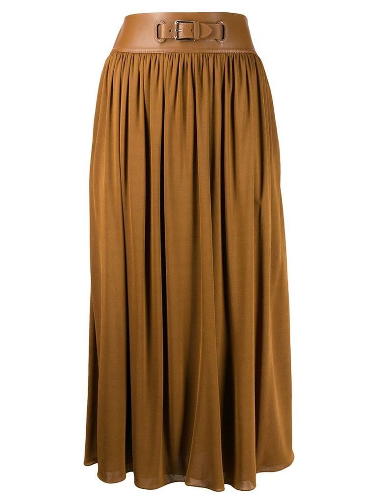 Ralph Lauren buckle pleated skirt - Brown