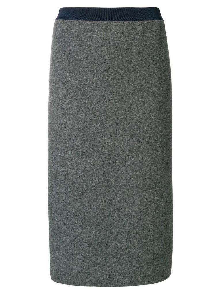 Thom Browne Vertical Stripe Wool Pencil Skirt - Grey