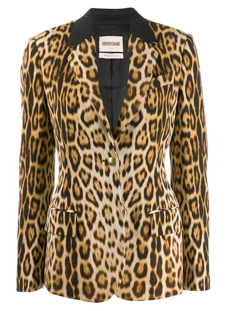 Roberto Cavalli heritage leopard print blazer - NEUTRALS