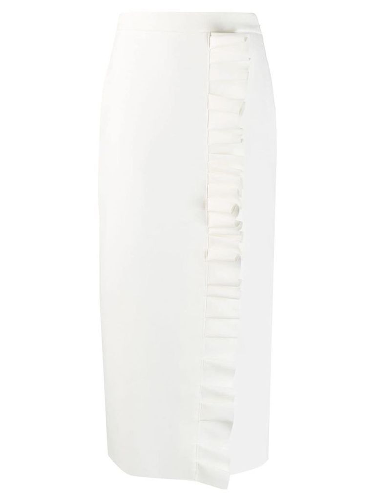 MSGM ruched midi skirt - White