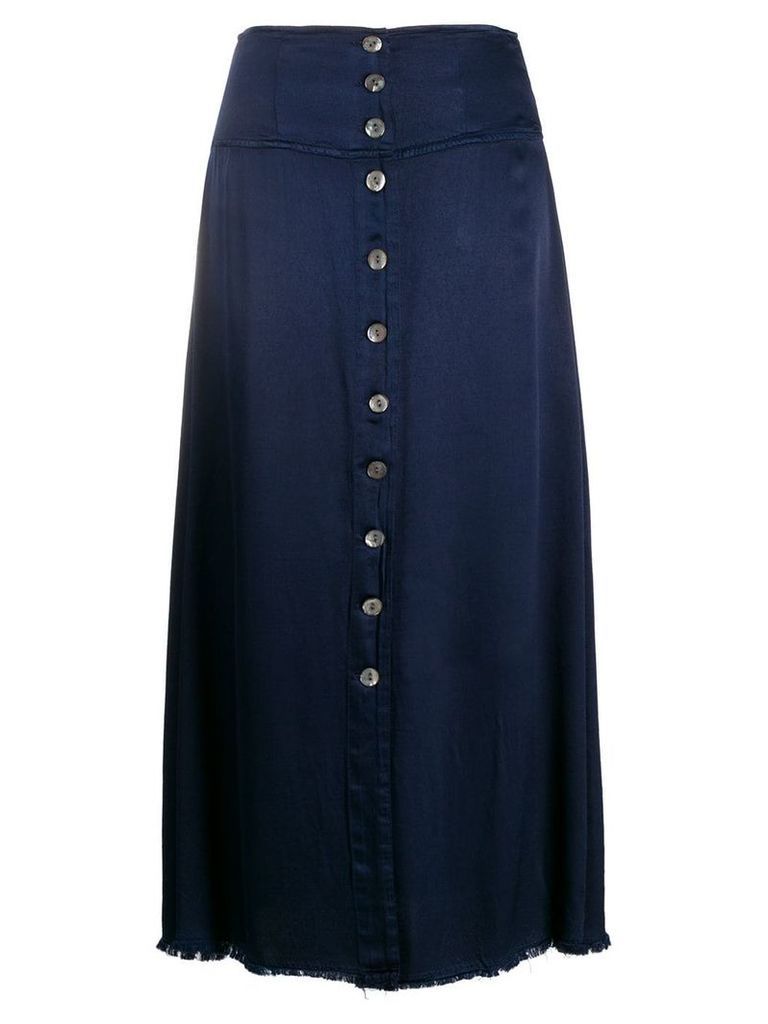 Raquel Allegra satin button front skirt - Blue