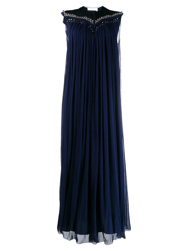 Chloé sleeveless pleated maxi dress - Blue