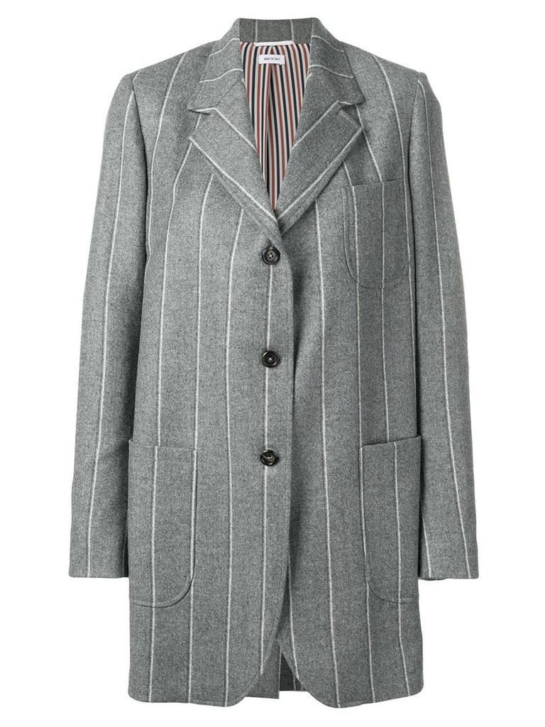 Thom Browne shadow-stripe sack jacket - Grey