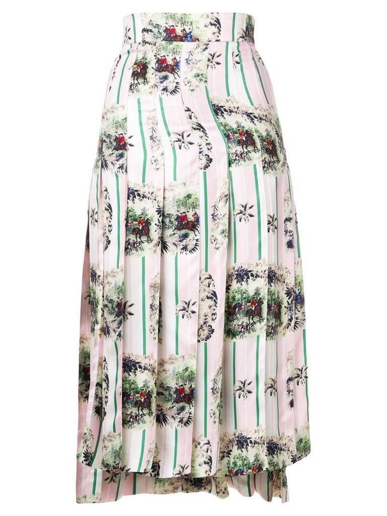 Thom Browne Hunting Print Classic Pleated Skirt - PINK