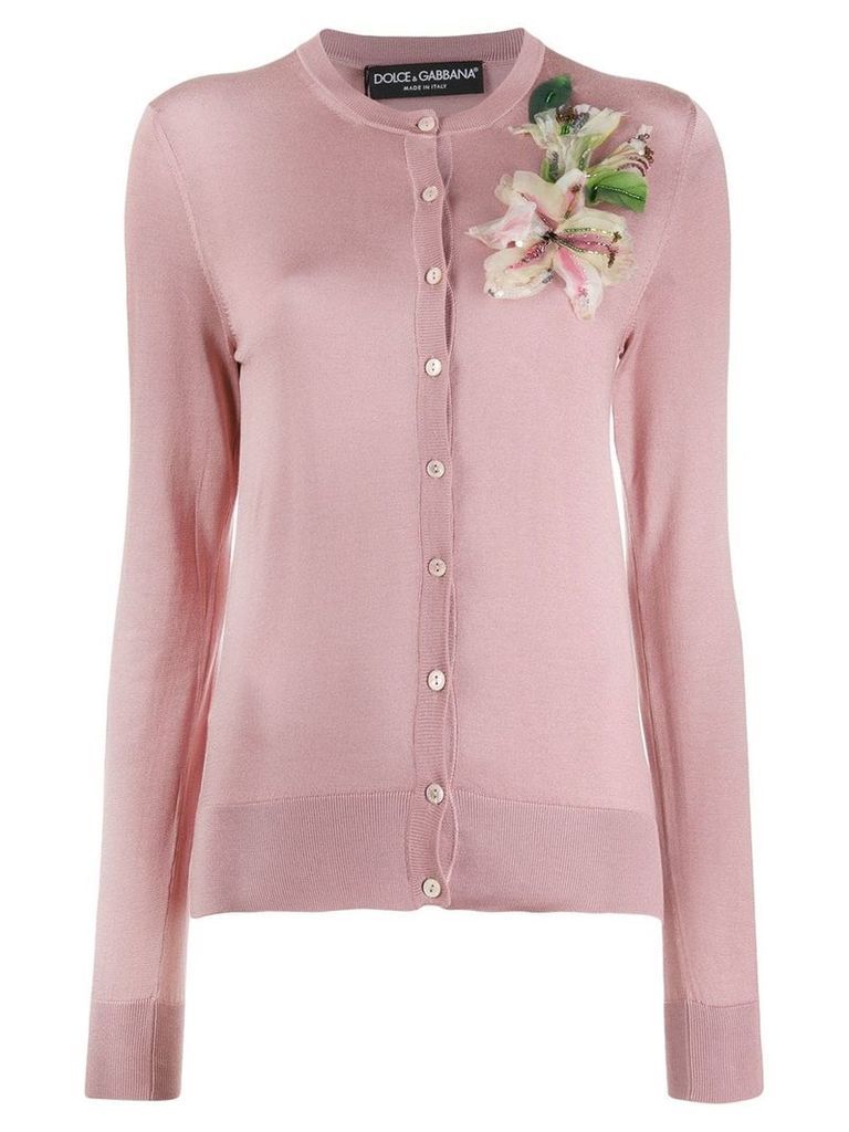 Dolce & Gabbana cardigan with flower embroidery - PINK