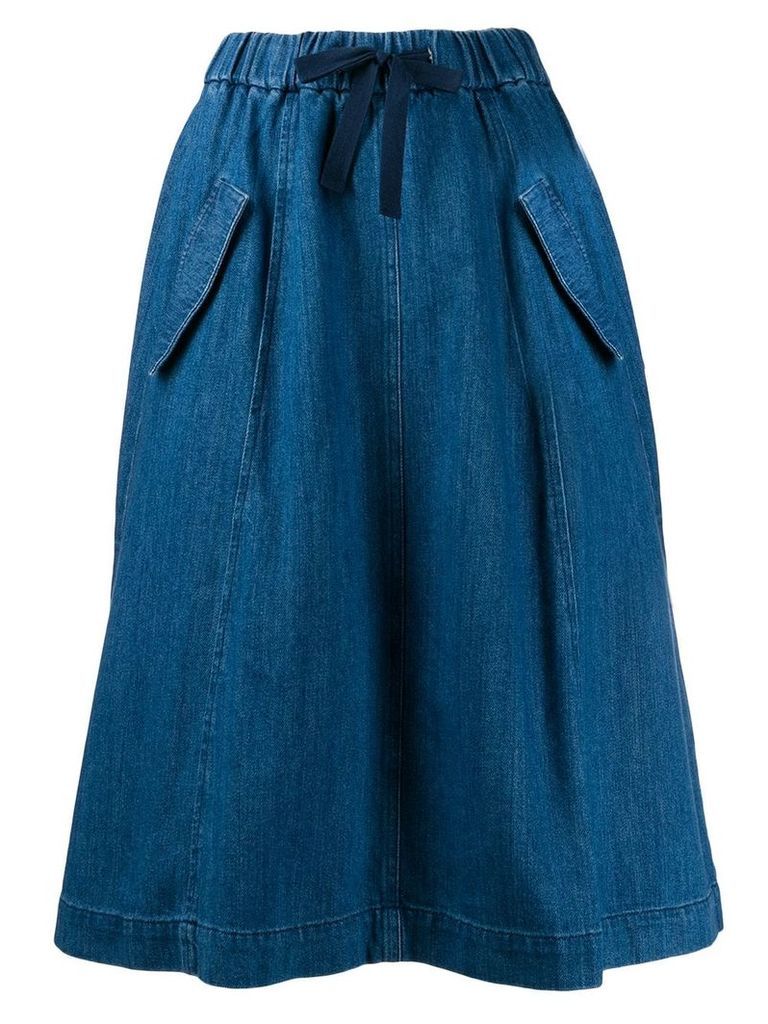 Closed drawstring waist skirt - Blue