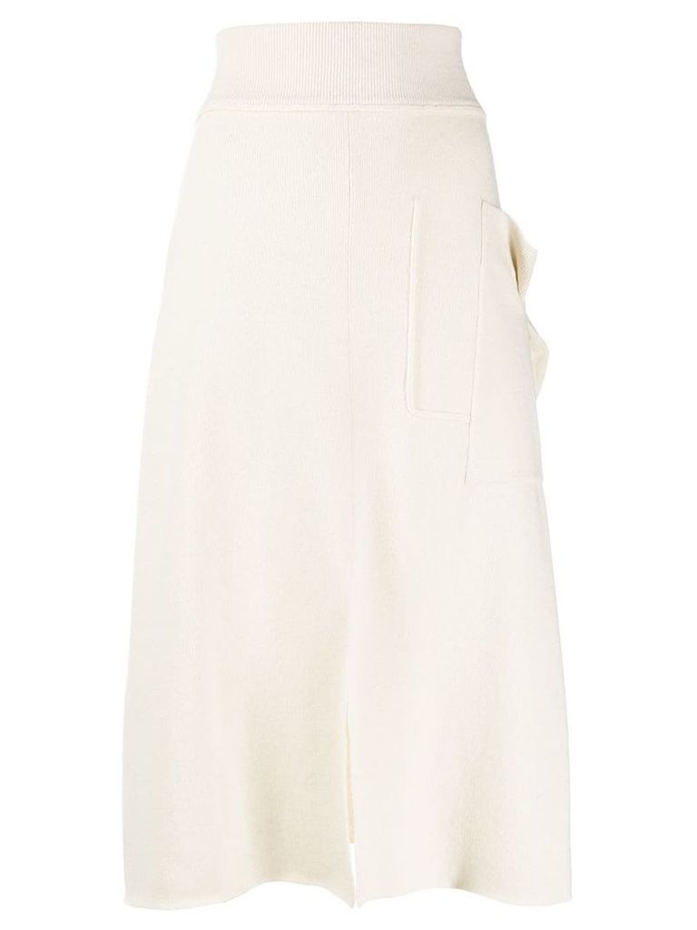 Cédric Charlier fine knit skirt - White