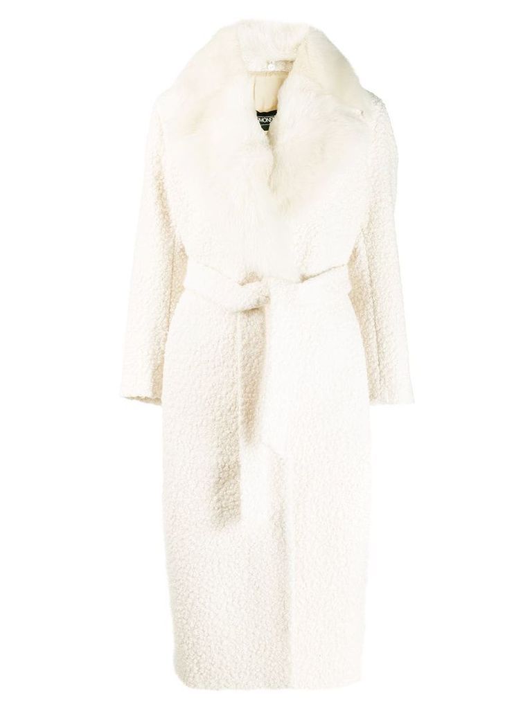 Simonetta Ravizza shearling lined coat - White