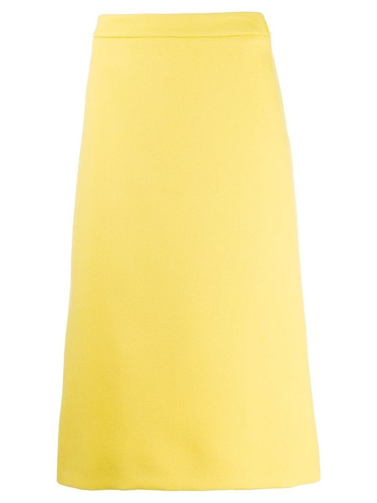 Prada virgin wool A-line skirt - Yellow