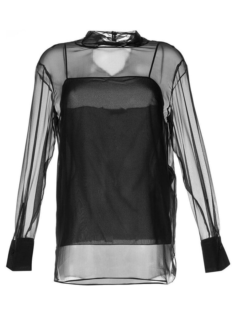 Emilio Pucci translucid silk blouse - Black