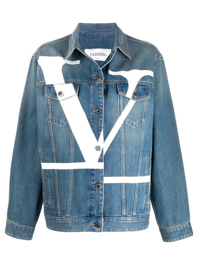 Valentino Deconstructed VLOGO denim jacket - Blue