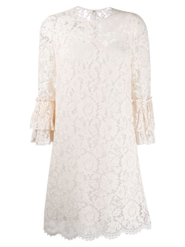 Valentino floral lace dress - NEUTRALS