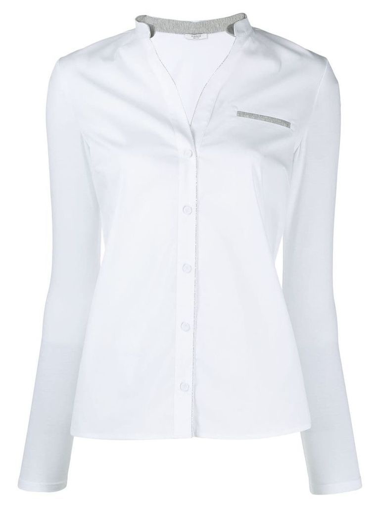 Peserico contrasting button shirt - White