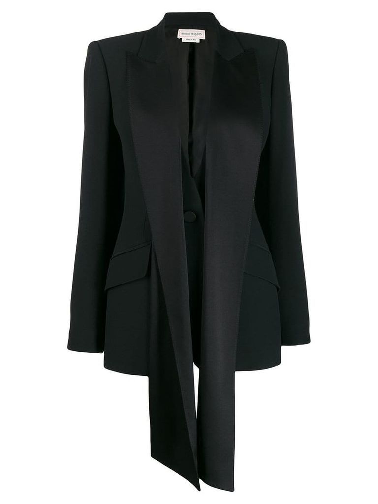 Alexander McQueen silk ribbon embellished blazer - Black