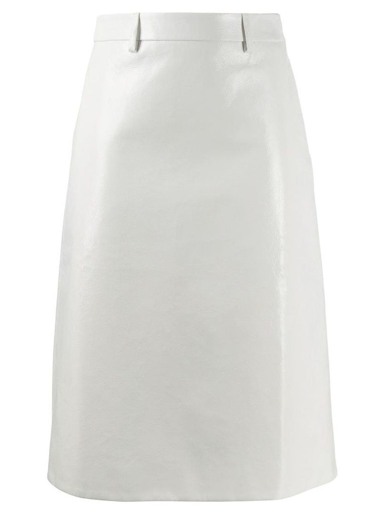 Prada mid-length leather skirt - White