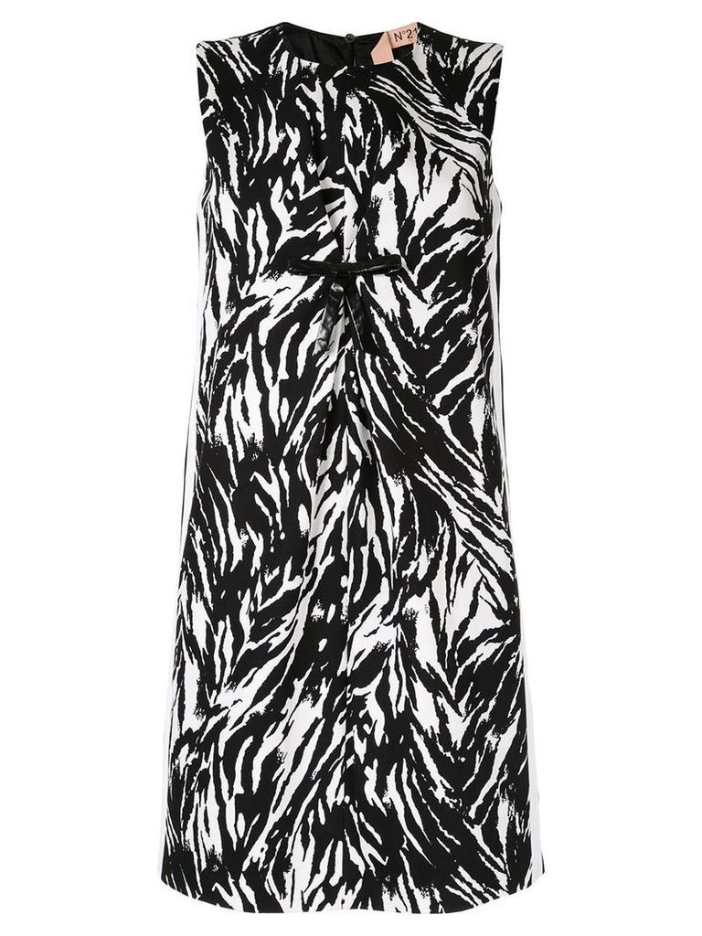 Nº21 zebra patterned short dress - Black
