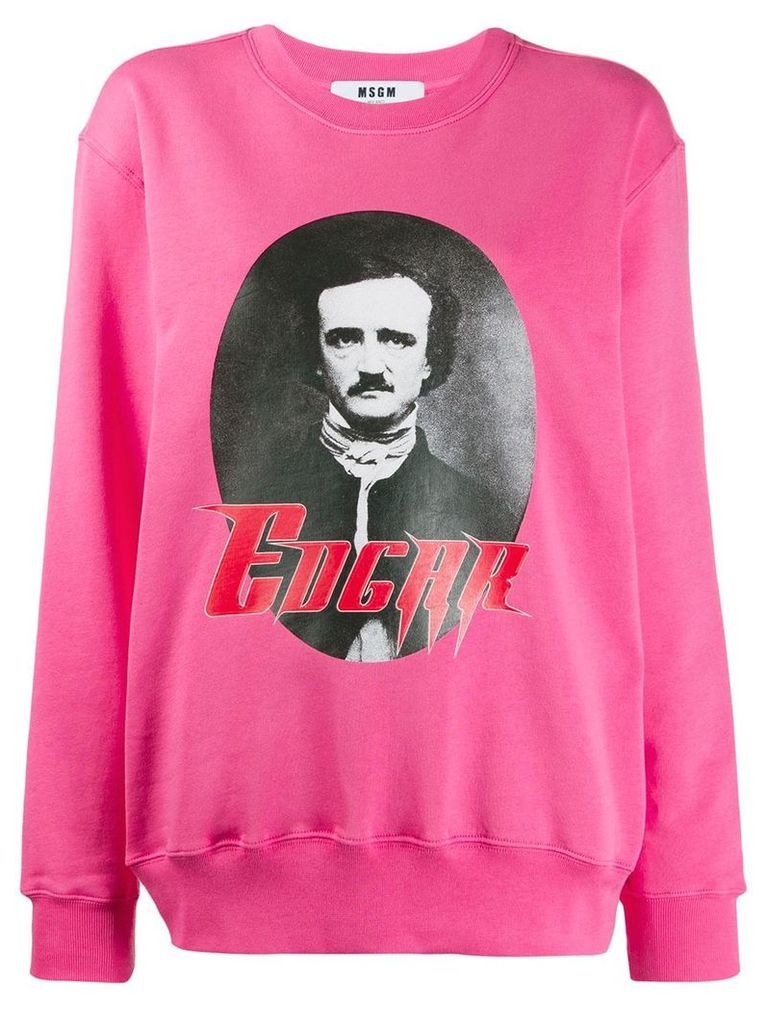 MSGM printed crewneck sweatshirt - PINK