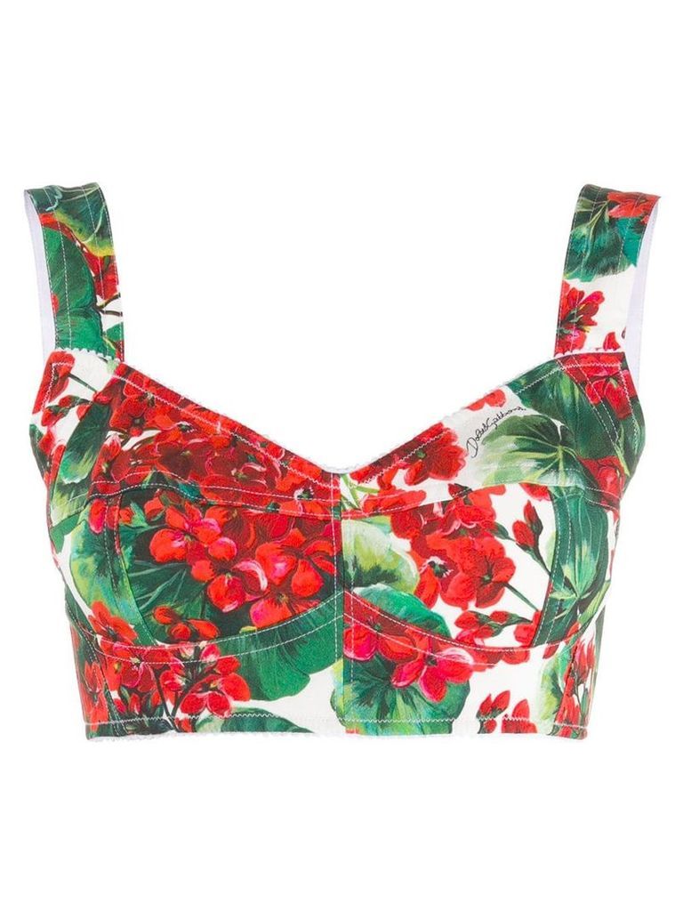 Dolce & Gabbana floral bustier top - Red