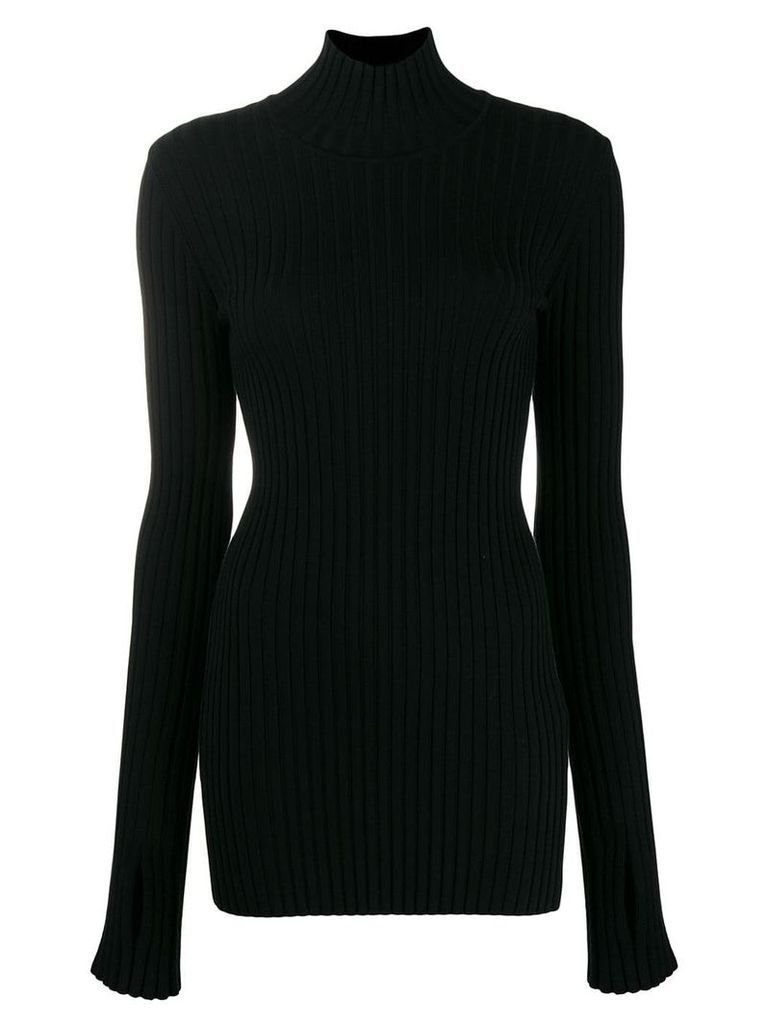Paco Rabanne ribbed high-neck sweater - Black