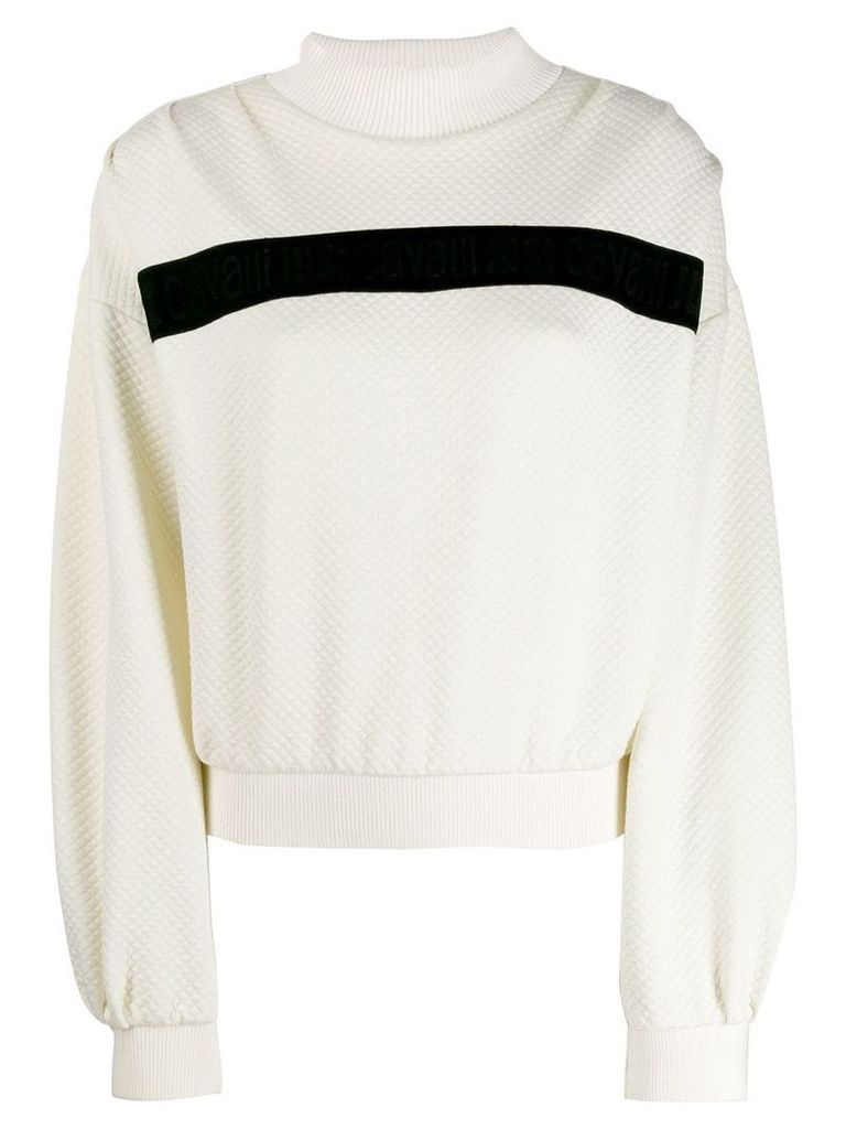 Just Cavalli contrast stripe sweater - White