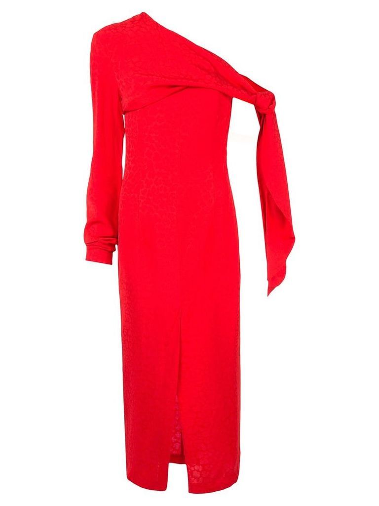 Matériel open shoulder fitted dress - Red