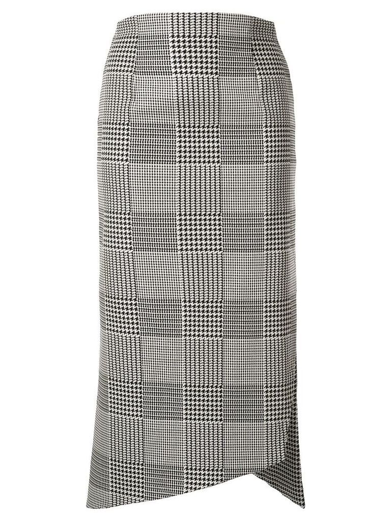 Silvia Tcherassi houndstooth asymmetric midi skirt - Grey