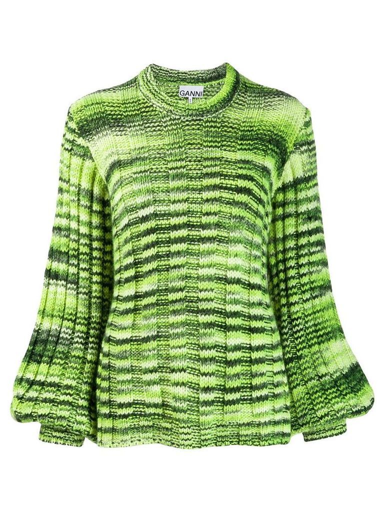 GANNI ribbed oversized sweater - Green