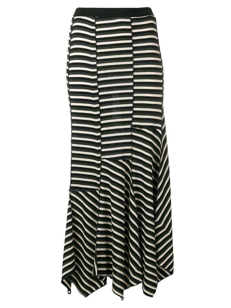 Sonia Rykiel asymmetric striped skirt - Black