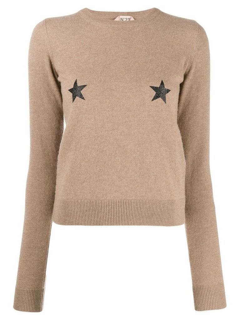 Nº21 star knitted jumper - Neutrals
