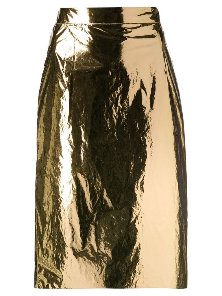 Nº21 high-waist pencil skirt - GOLD