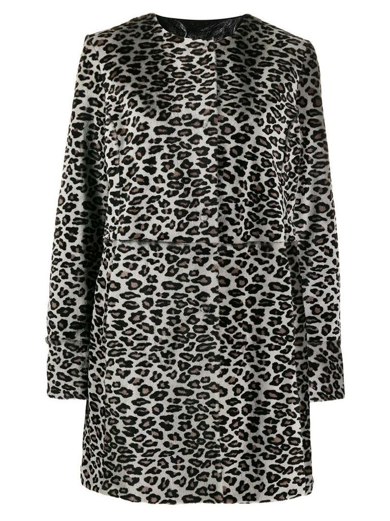 Drome leopard print coat - Grey