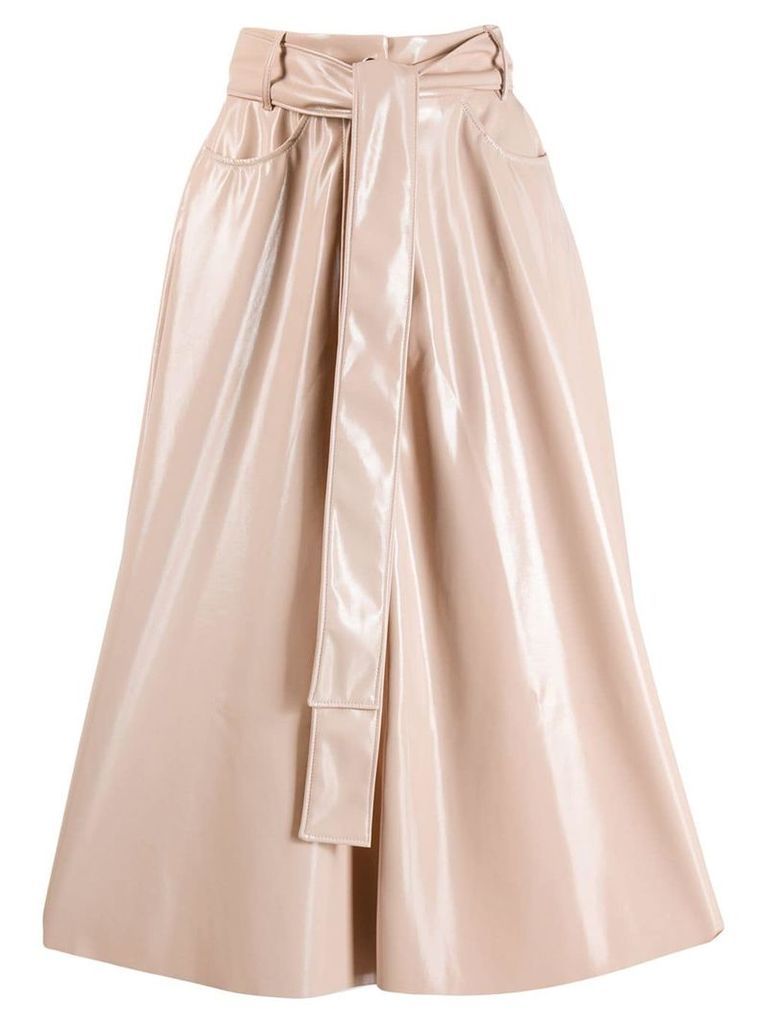 MSGM high waisted patent skirt - PINK
