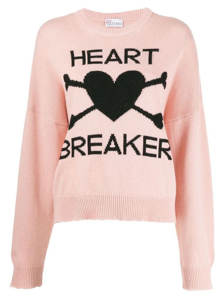 RedValentino heart motif knitted jumper - PINK