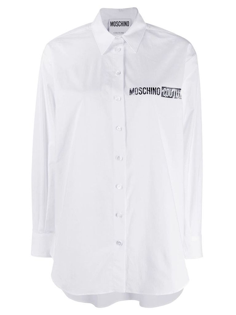 Moschino logo popeline shirt - White