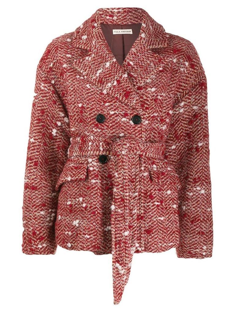 Ulla Johnson Dillon belted tweed jacket - Red