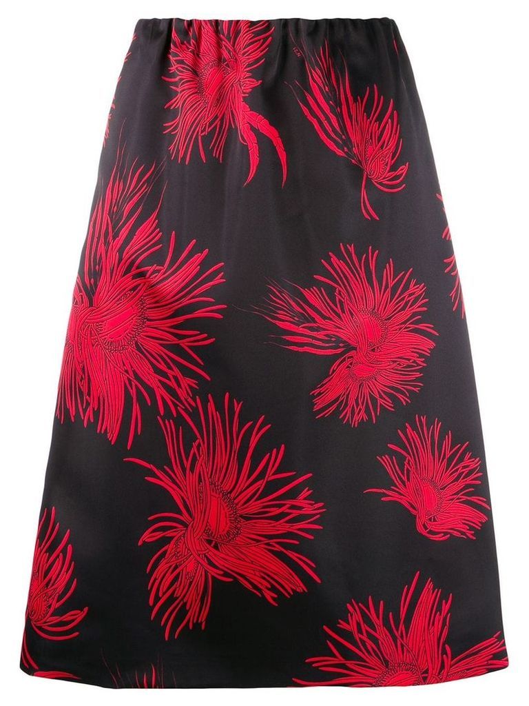 Nº21 floral print A-line skirt - Black