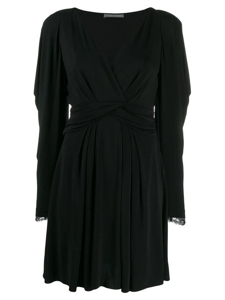 Alberta Ferretti lace sleeve dress - Black