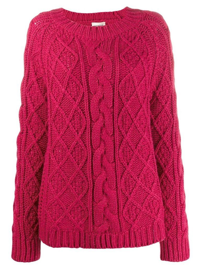 Semicouture chunky cable knit jumper - Red