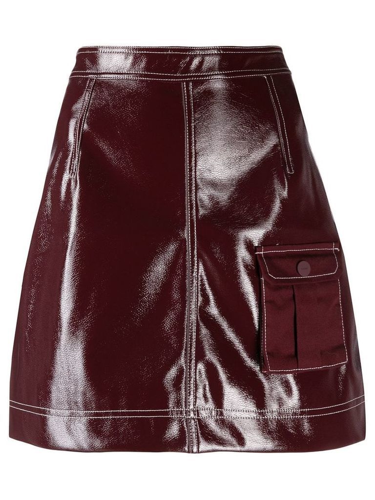 GANNI patent A-line skirt - PURPLE